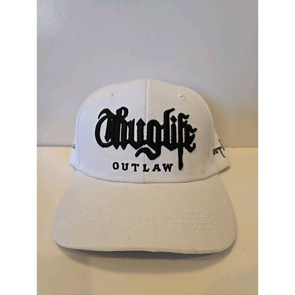 THUG LIFE OUTLAW TUPAC 2PAC EMBROIDERED SNAPBACK BASEBALL CAP HAT White - Picture 1 of 5